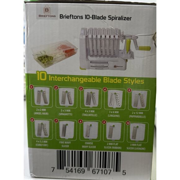 10-Blade Vegetable Spiralizer: Strongest-Heaviest Duty Spiral Slicer Brieftons - Picture 13 of 13